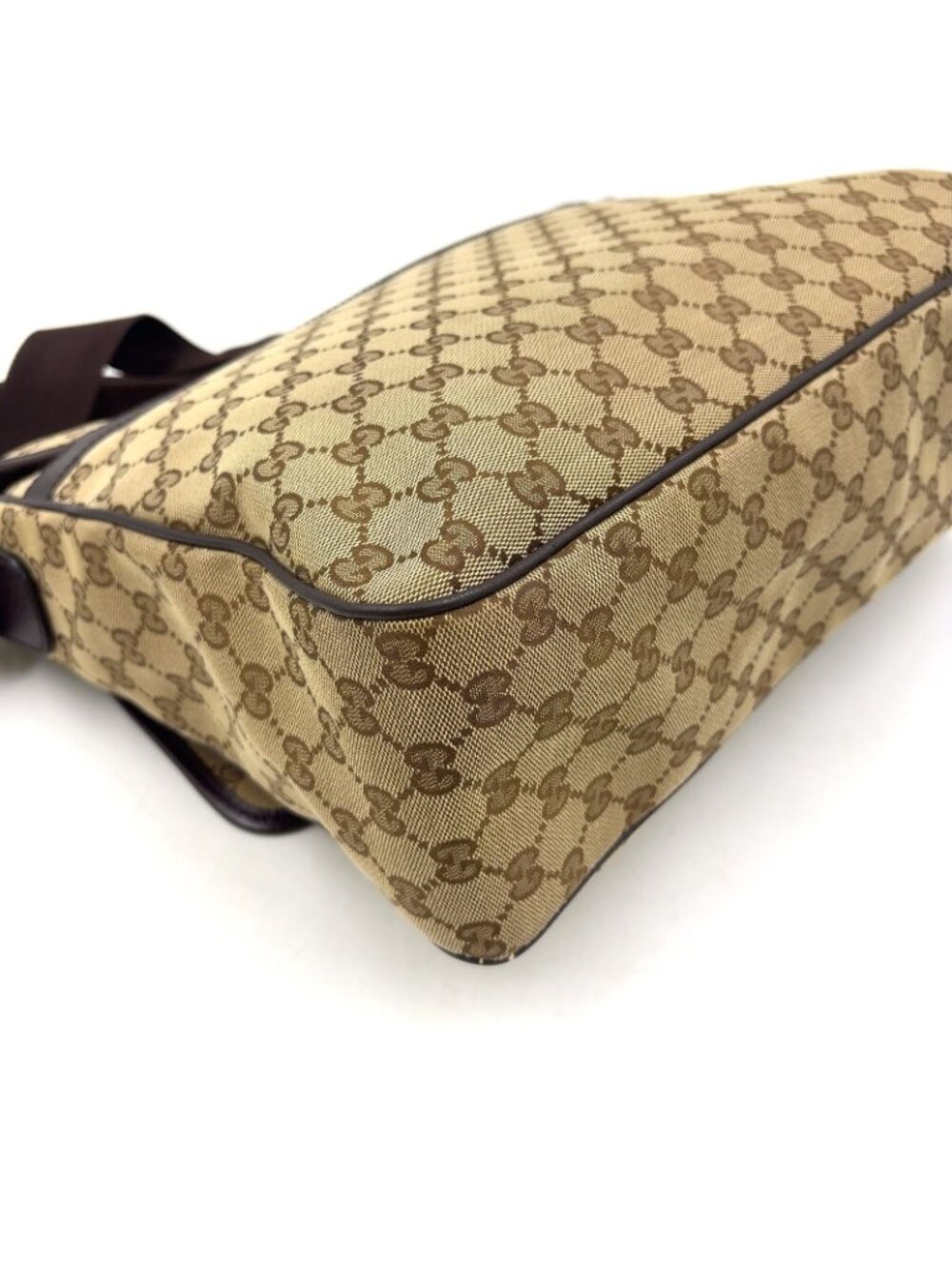 Gucci GG Canvas Brown Beige Shoulder Bag Silver - Picture 7 of 13